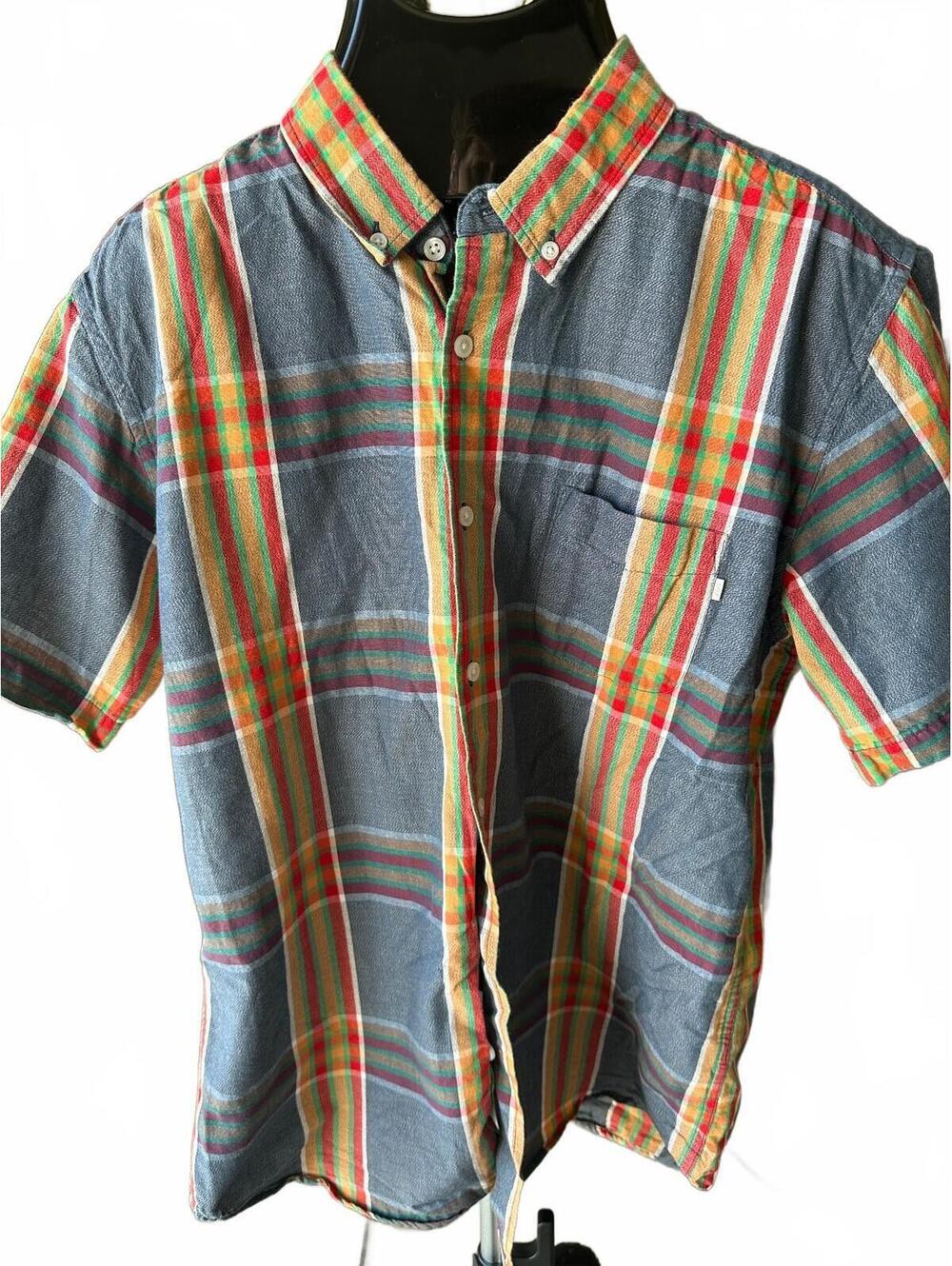 Obey Worldwide Plaid Button-Up Shirt Men's Large